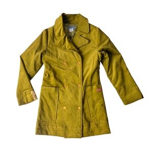 KENZO Kids Cotton Blend Corduroy Lined Pea Coat Girls Vtg Jacket sz 10